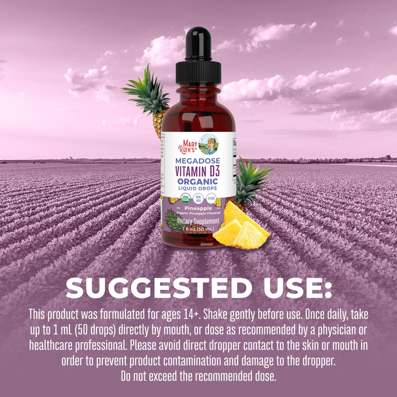 MaryRuth Organics Vitamin D3 Liquid Drops | Megadose 4000 IU | USDA Organic Liquid Vitamin D Spray for Adults & Kids | Immune Support & Bone Health | Vegan | Gluten Free | Non-GMO | 30 Servings - BeesActive Australia