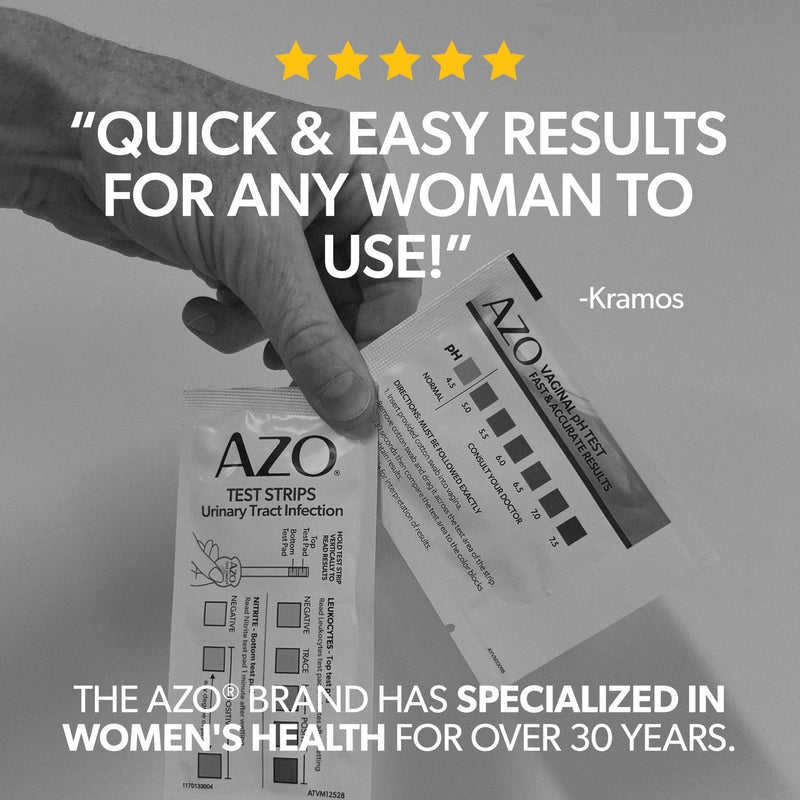 AZO Urinary Tract Infection (UTI) Test Strip + Vaginal pH Test Kit, Fast & Accurate Results, from The #1 Most Trusted Brand, FSA/HSA Eligible Pack of 1 - BeesActive Australia