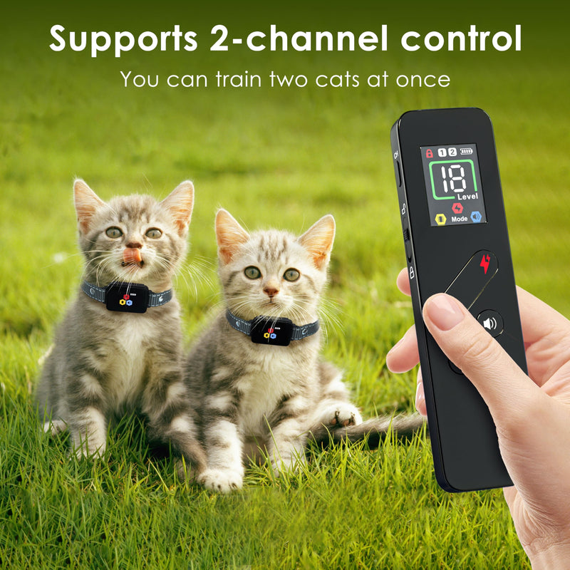 Cat Training Collar Cat Bark Collar with Remote Electric Cats Shock Collar 3300FT IP67 Waterproof 3 Training Modes Beep Vibration Shock Mode Top Meowing Effective for Bad Behavior Pink - BeesActive Australia