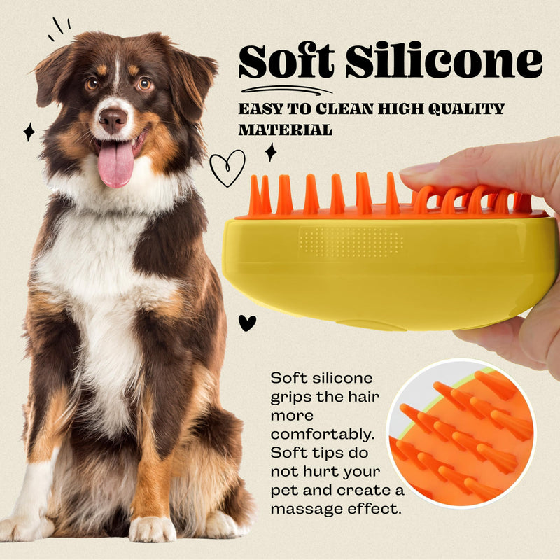 Steamy Cat Brush, 3in1 Multifunctional Cat Steam Brush - Rechargeable Self Cleaning Pet Steam Brush for Cat & Dog, Cat Steamy Brush for Removing Tangled & Loose Hair, Silicone Steamer Brush - Dog&Cats - BeesActive Australia