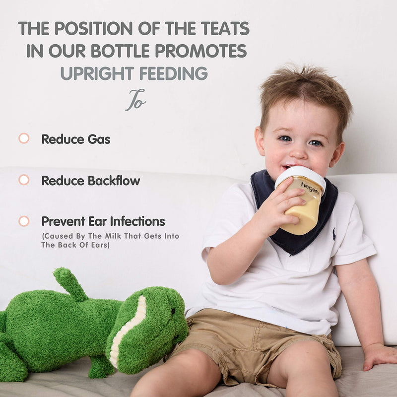 Hegen Baby Bottles – Anti Colic Baby Bottles Wide Neck - Breastfeeding System 8 oz with Medium Flow Teats (2 Pack) 8oz (2 Pack) - BeesActive Australia