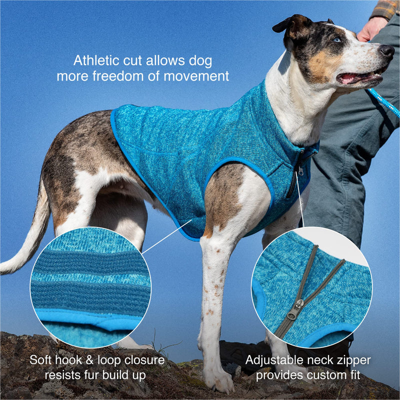 Kurgo Core Dog Sweater, Knit Dog Sweater with Fleece Lining, Cold Weather Pet Jacket, Zipper Opening for Harness, Adjustable Neck, Year-Round Sweater for Medium Dogs (Heather Violet, Medium) Medium (Pack of 1) Heather Violet - BeesActive Australia