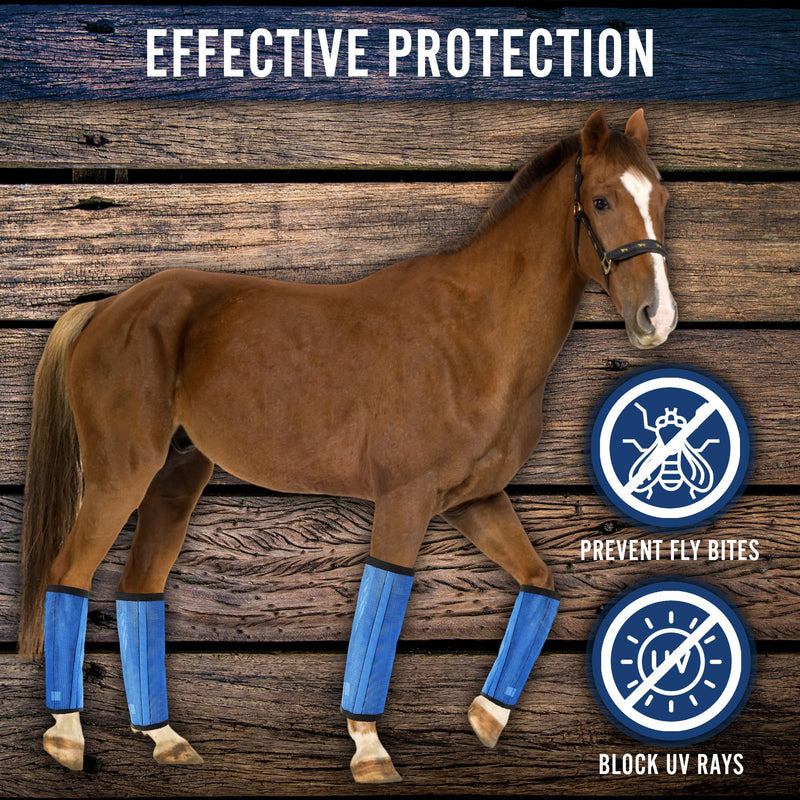 Mesh Fly Boots for Horses - Breathable Leggings for Comprehensive Leg Protection - Durable, Stylish & Comfortable (Large) - BeesActive Australia