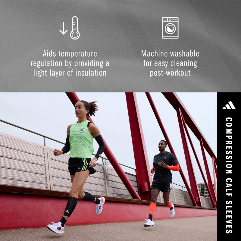adidas Aeroready Compression Calf Sleeves, Lightweight, Moisture-Wicking Calf Compression Sleeves Black Large/X Large - BeesActive Australia