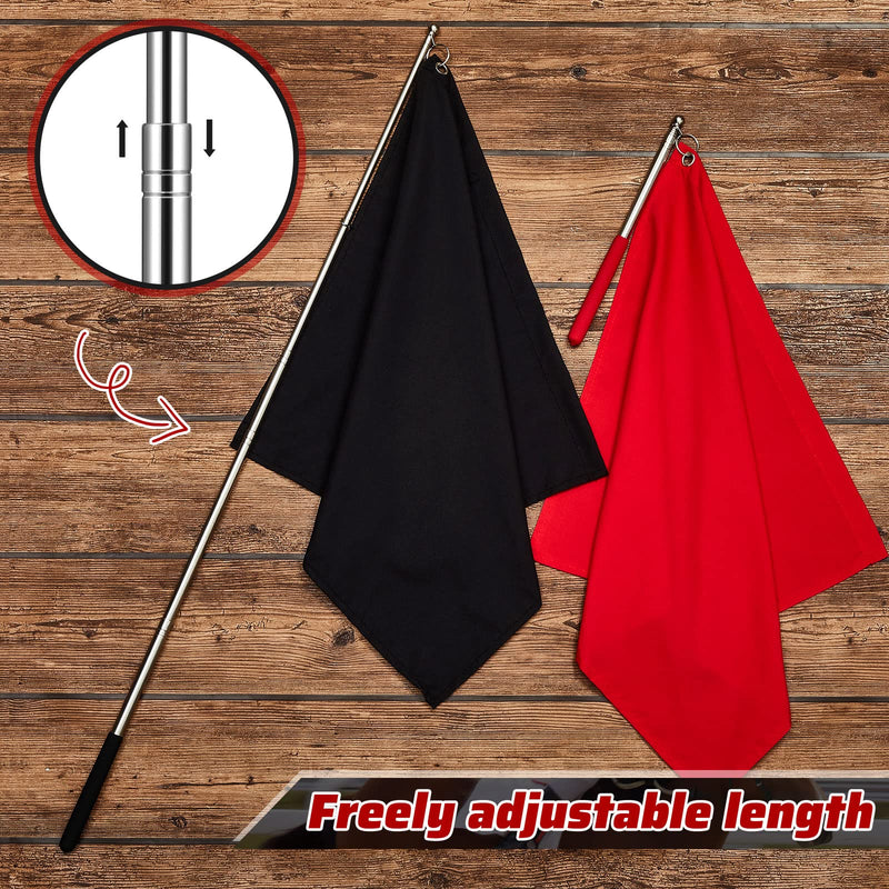 Sunnyray 48" Horse Training Flag Horse Training Equipment with 4 Feet Replacement Flags and Telescopic Handheld Flagpoles, Red, Black - BeesActive Australia