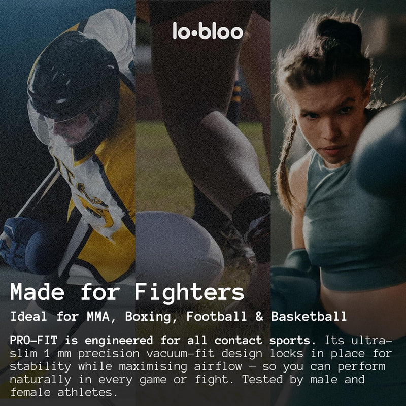 lobloo® PRO-FIT Sports Mouthguard – Ultra Slim 1mm | Dentist-Level Protection | Precision Vacuum-Fit | Oxygen Performance | MMA, Boxing, Football, Basketball. (Large +14yrs, Purple) Large +14yrs