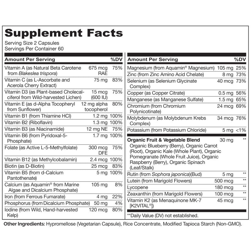 NATURELO Multivitamins for Teenage Girls/Boys, 120 Capsules | Whole Food Multivitamin with Minerals, Non-GMO, Vegetarian 120 Count (Pack of 1)