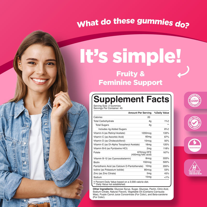 Phytoral Womens Multivitamin Gummy Vitamins for Adults - Natural Multivitamin for Women Gummies and Natural Immune System Booster - Womens Gummies Adults Complete with Zinc - 90 Count