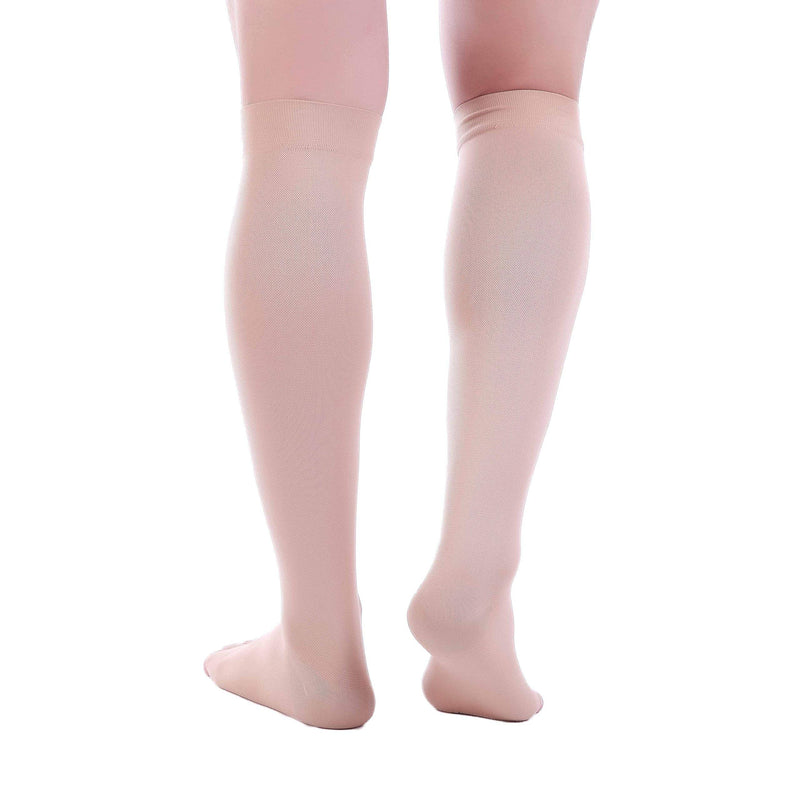 Doc Miller, Open Toe Compression Socks, 8-15 mmHg, Toeless, Support Circulation, Shin Splints, Calf Recovery, Varicose, Knee High, Medical Grade, Skin/Nude Socks, Large Size for Men & Women, Pair - BeesActive Australia