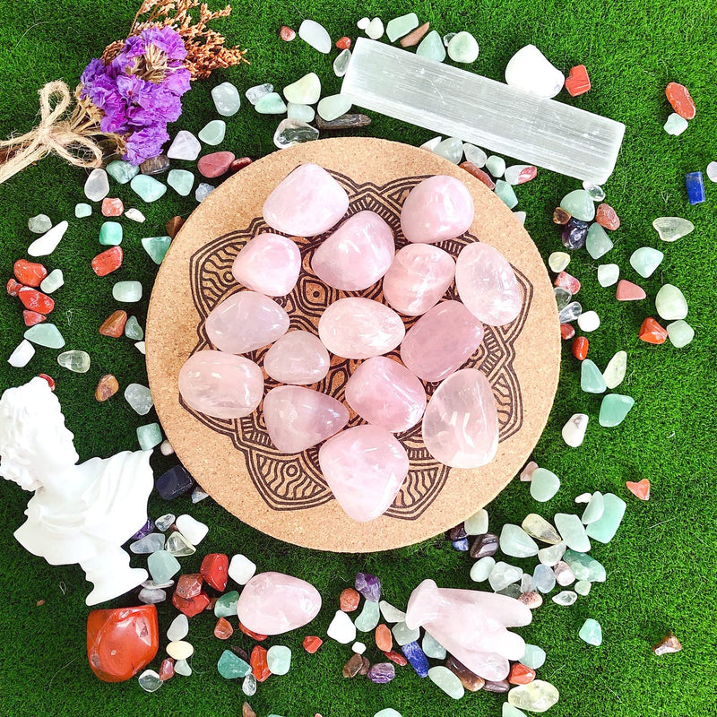 Rose Quartz Tumbled Polished Natural Healing Crystals Stones Bulk Rocks Stones Crystal for Energy Reiki Tumbling Cabbing Balancing Decoration Gemstones Crystal Healing Meditation Therapy Gift 100g Rose Quartz