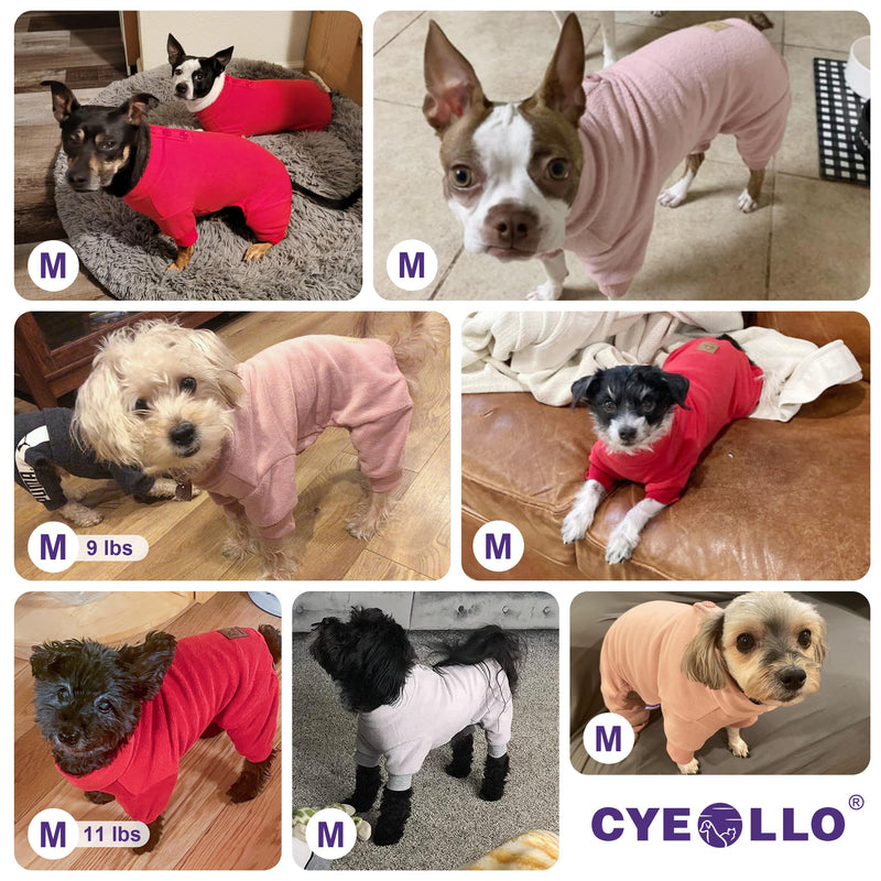 cyeollo Dog Pajamas Fleece Dog Pjs Thermal Stretchable Dog Onesie Winter Jumpsuit for Small Dogs Warm Pet Cold Weather Coats, Navy M Medium (chest Girth: 15"-18") 1# Navy - BeesActive Australia