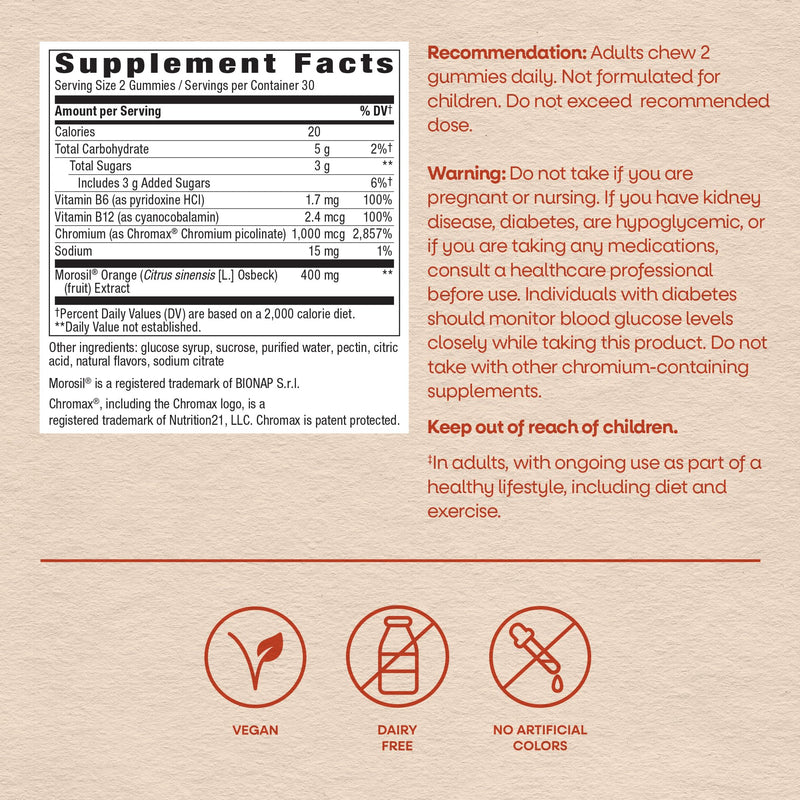 Nature's Way Weight Manager Gummy, Helps Manage Cravings*(1), 60 ct | Supports Energy Metabolism*, Promotes Abdominal Fat Loss*(1), 1,000 mcg Chromium Picolinate per Serving, Vegan, Strawberry