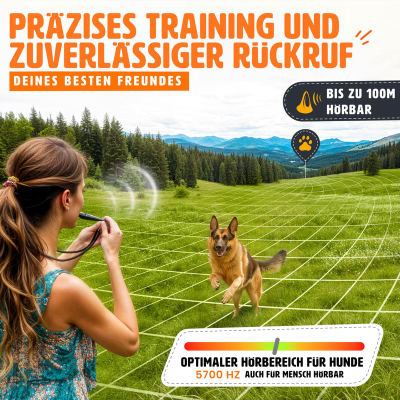 ENERO® dog whistle with practical neck strap - perfect dog accessory with standardized frequency - ideal for dog training - audible & far-reaching black - BeesActive Australia