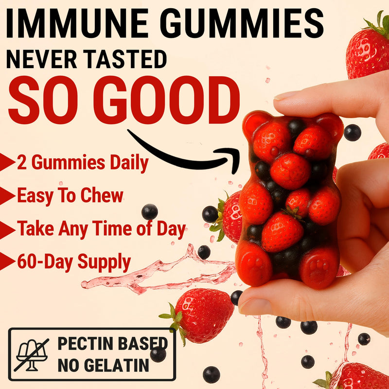 KEY ELEMENTS Immune Support Zinc Gummies 50mg with Elderberry Vitamin C | Rich Berry Taste Natural Antioxidant Zinc Supplements with Copper Vitamin D3 K2 Magnesium | Sugar-Free, 120 Gummies