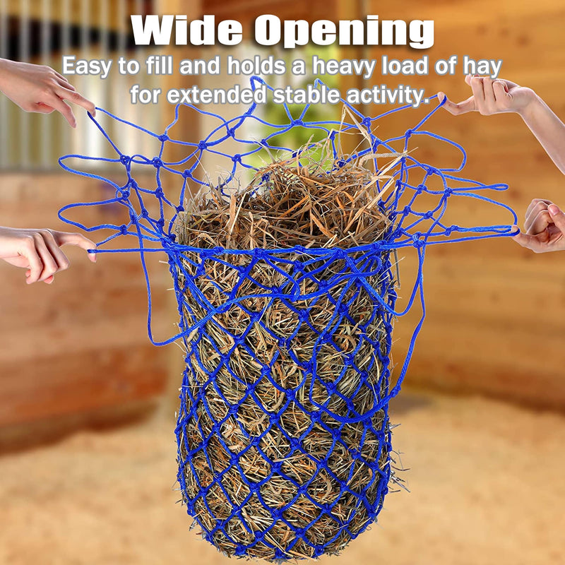 Hay Feeder Net Ultra Slow 40 Inch Corner Feeding Mesh Net with Small Holes Wall Mount Feeding Bag, Hanging Feed Hay Protector for Barns/Paddocks/Trailers, Nylon Rope for Horse/Goat/Cows/Donkeys, 2 Set - BeesActive Australia
