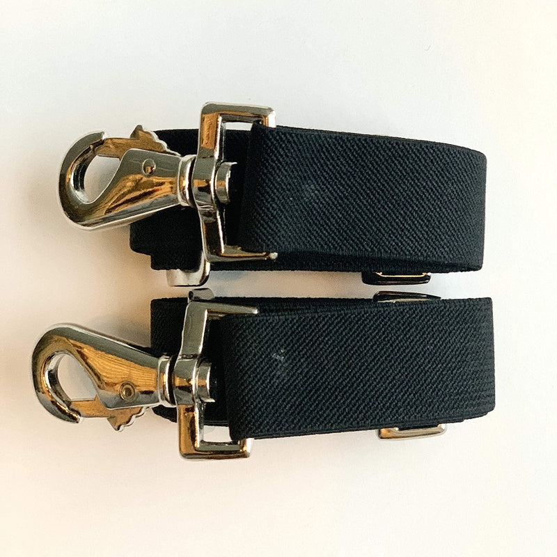Majestic Ally Pack of 2 Adjustable length Horse Blanket Sheet Replacement Elastic Leg Strap with Double Swivel Snaps Black - BeesActive Australia