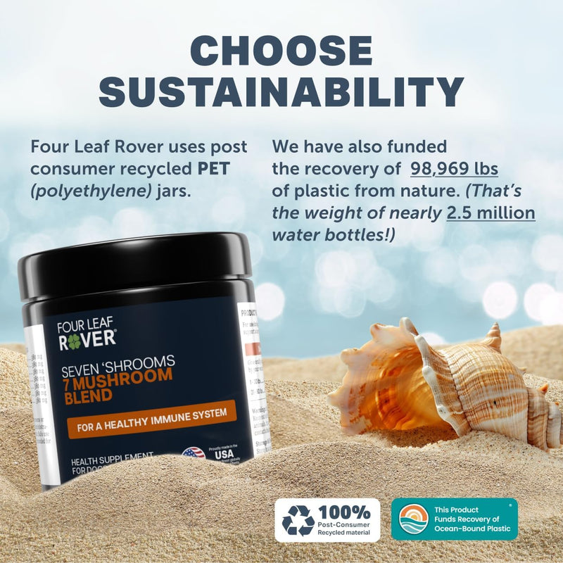 Seven Shrooms - Organic Mushroom Supplement for Dogs - Veterinarian Formulated Whole Mushroom Extract