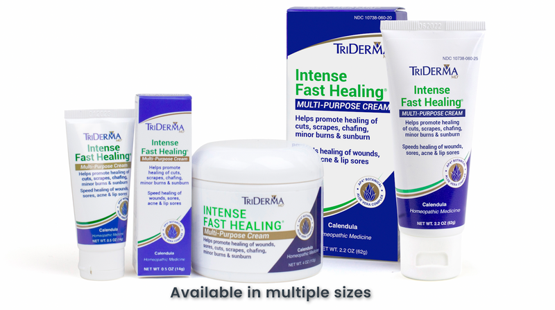TriDerma Intense Fast Skin Healing Cream for Hard-to-Heal Skin Irritations, Sores, Rashes, Dry, Cracked Hands, Cuts, Chafing, Burns, Scrapes - First Aid Kit Essential - FSA Eligible - 2.2 oz