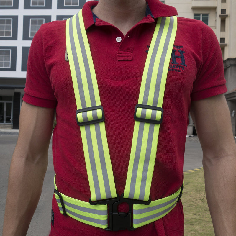 Reflective Vest (2 Pack) Lightweight, Adjustable & Elastic Safety & High Visibility for Running, Jogging, Walking, Cycling Neon Yellow - BeesActive Australia