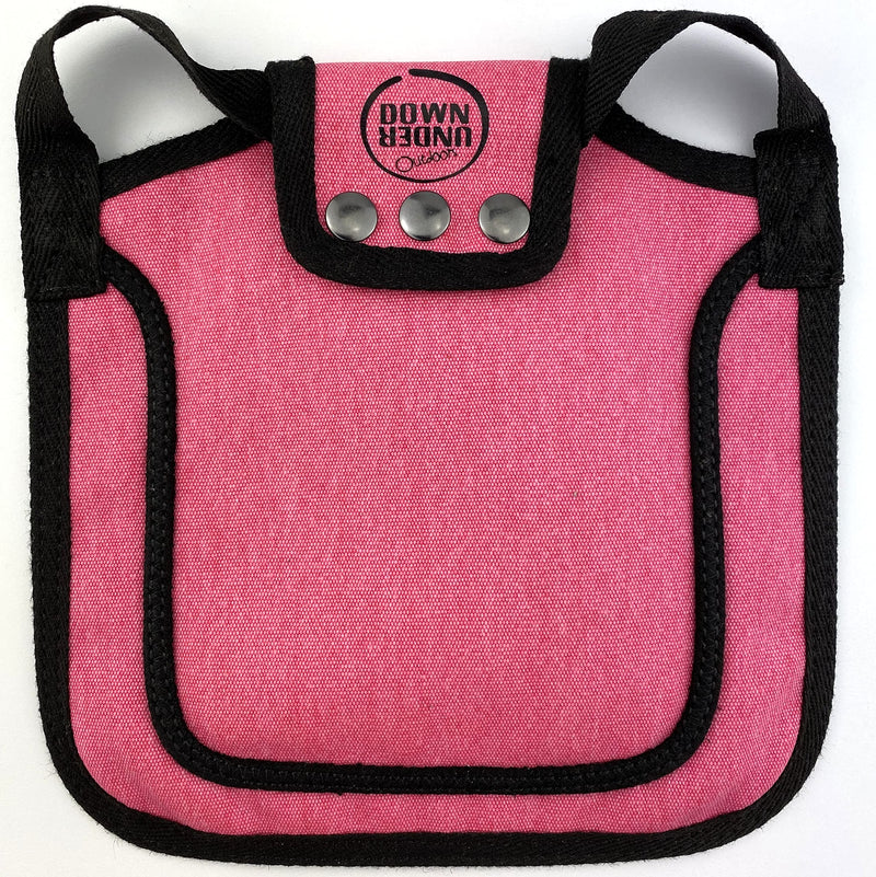 DOWN UNDER OUTDOORS 4 Pack Medium-Large Saddles with Adjustable Straps, Poultry Saver, Protector, Apron, Supplies, Care Products (Pink) pink