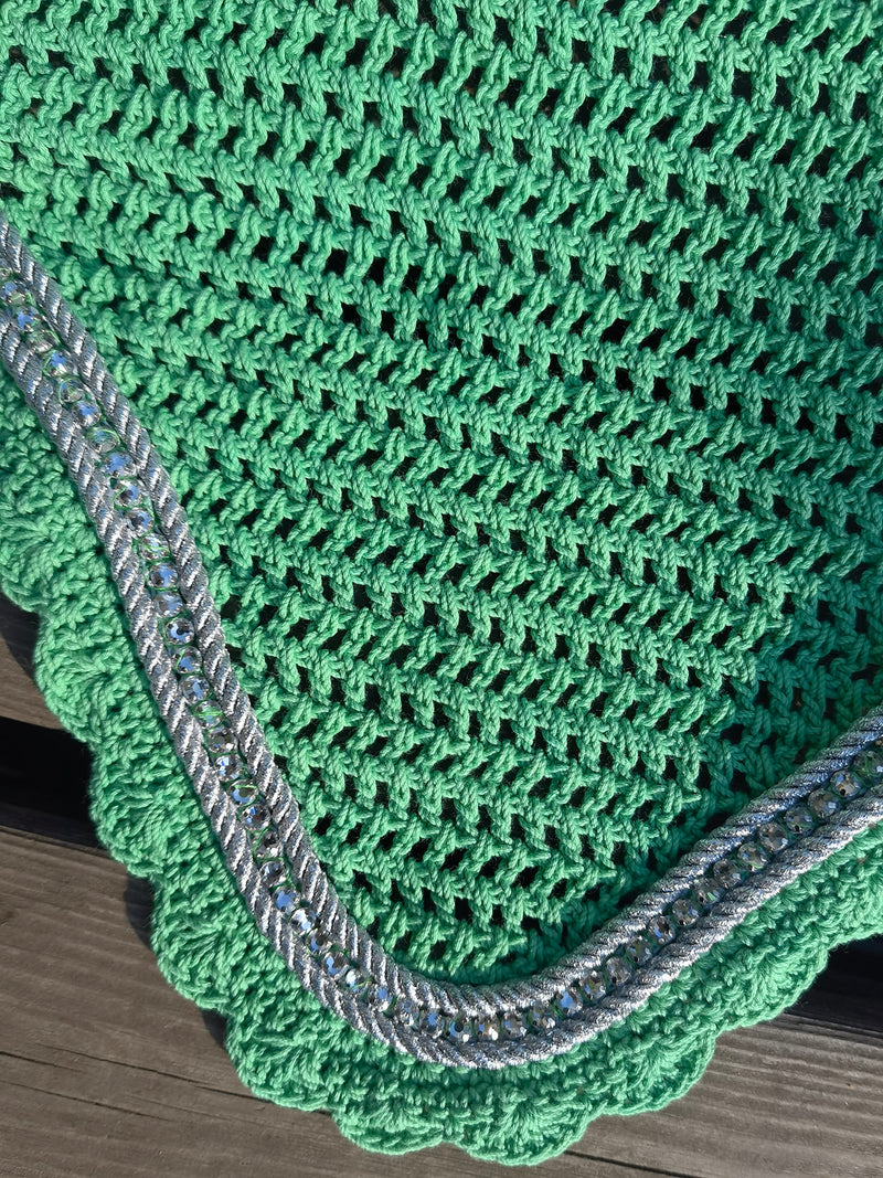 TGW RIDING Horse Ear Bonnet/Net/Hat/Horse Hood/Mask Horse Veil Horse Ear Bonnet (Full, Apple Green) Full - BeesActive Australia