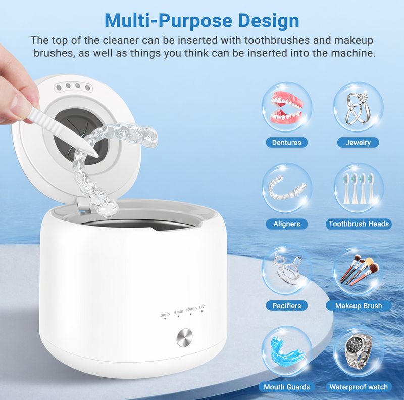 Ultrasonic Retainer Cleaner Machine 45kHz, Dental Ultrasonic Care Cleaner
