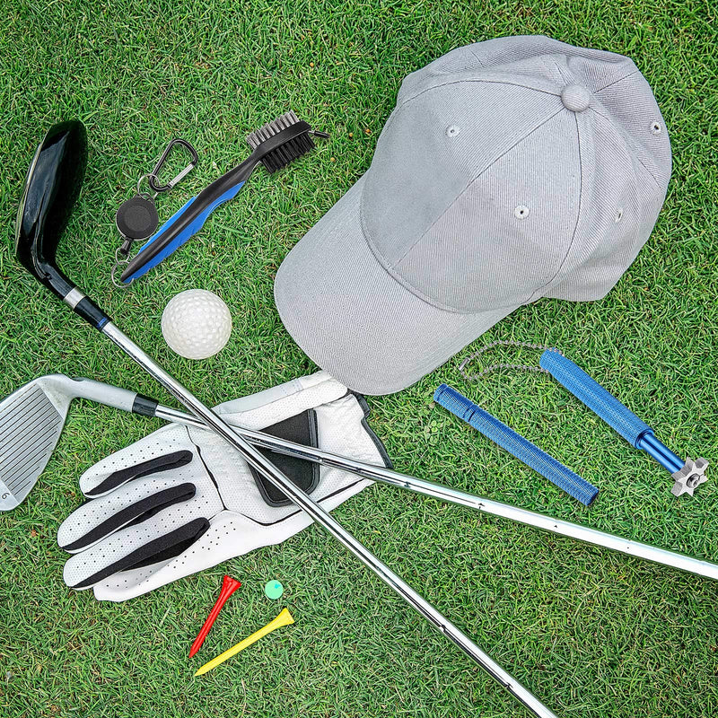 3 Pieces Golf Club Groove Sharpener Retractable Golf Brush and 6-Head Groove Sharpener Re-Grooving Tool and Cleaner for All Golf Irons Pitching, Sand, Lob, Approach Wedges, Utility Clubs (Blue) Blue - BeesActive Australia
