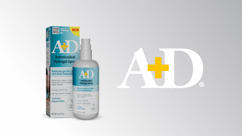 A+D Antimicrobial Hydrogel Spray with Hypochlorous Acid Spray for Skin, 4oz