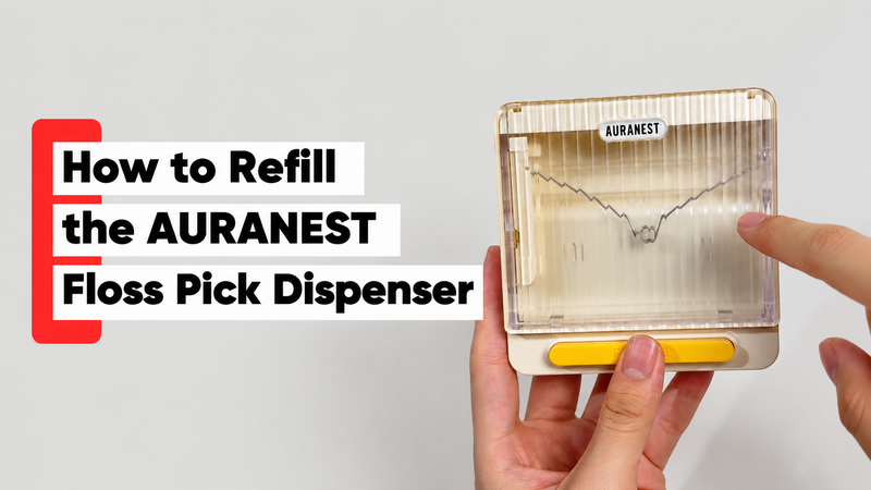 Floss Pick Dispenser Kit with 90 Floss Picks, Refillable Portable Dental Floss Pick Holder, Includes 45 Loaded Picks and 45-Pick Refill Pack (White) White 45 Count (Pack of 2)