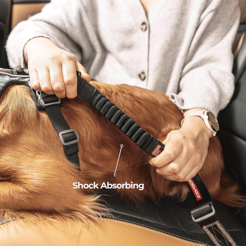 EzyDog Zero Shock CLICK - Shock Absorbing Dog Seat Belt Car Harness Attachment for Dogs - Adjustable Dog Restraints Seatbelts for Car Travel and Safety - (20in - 26in, Black) Zero Shock - 20in - 26in - BeesActive Australia