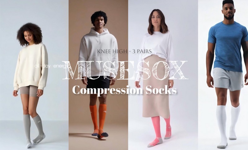 Compression Socks for Women and Men,15-20 mmHg Support(3 Pairs) Medium A03-black/White/Gray
