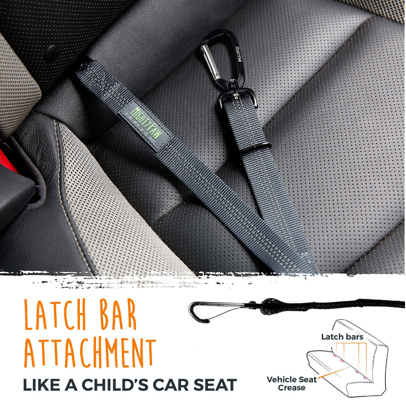 Mighty Paw Dog Seat Belt - Latch Bar Attachment Like A Child's Car Seat - Aviation Aluminum Carabiner - Adjustable Length for Both Large and Small Dogs - Tangle Free Design - Safe Travelling - BeesActive Australia