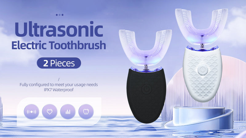 2 Pack U Shaped Automatic Toothbrush Ultrasonic Toothbrush, No Base