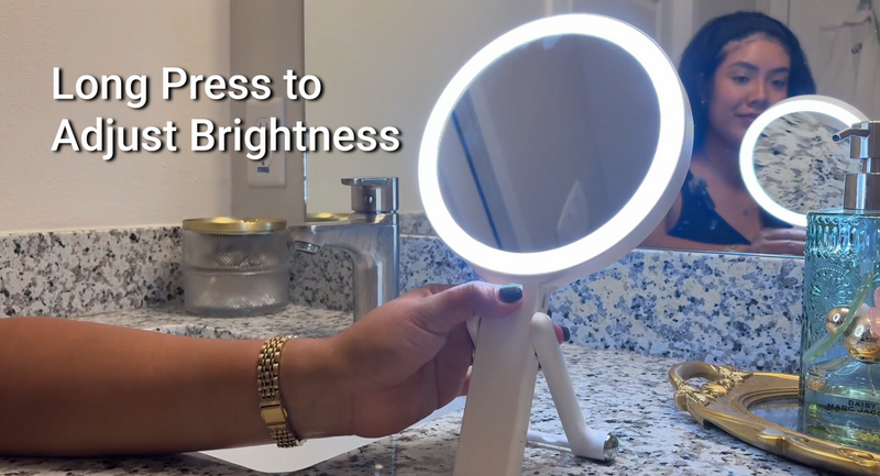 Auxmir 30X/1X Magnifying Travel Makeup Mirror with Lights, 3-Color Dimmable White