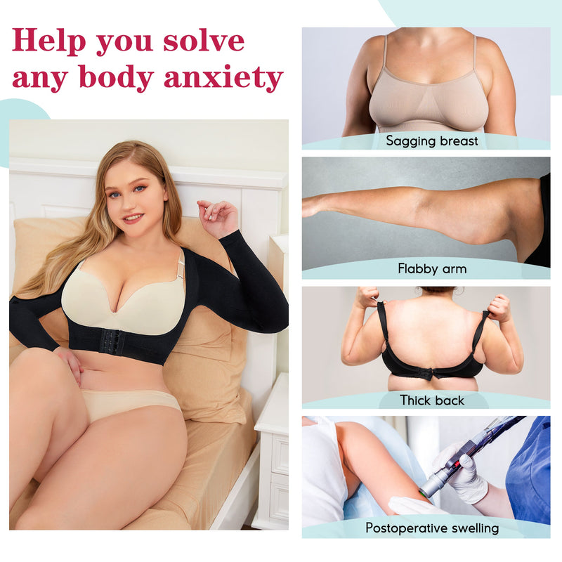 LODAY Upper Arm Shaper for Women Faja Post Surgery Slim Compression Sleeves Beige Large-X-Large