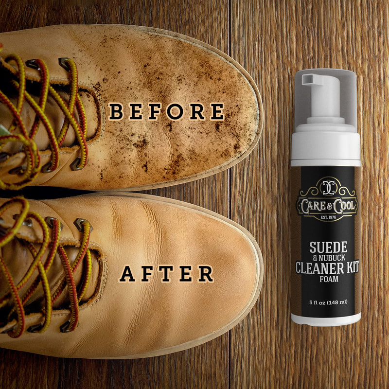 Care & Cool Suede and Nubuck Cleaner Foam Kit (5 oz) - Revitalizes and Refreshes Shoes, Boots, Clothes, and Furniture - BeesActive Australia