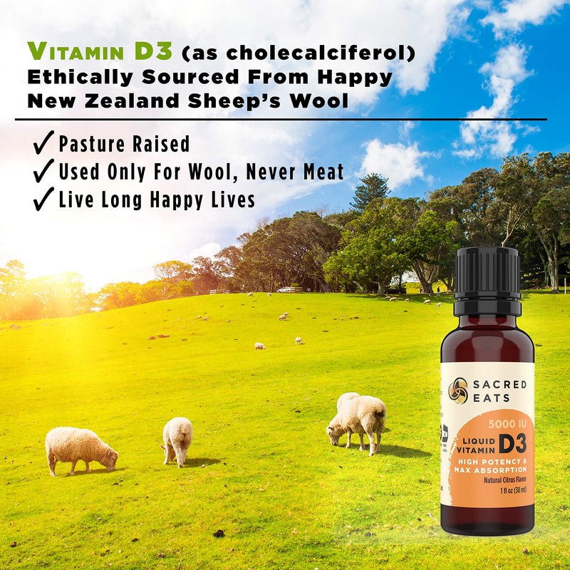 Organic Liquid Vitamin D Drops for Kids & Adults, Sugar Free. Easy to Use 1,000 IU/Drop in Coconut MCT Oil. Lasts Months, Best for High Doses. Max Absorption VIT D3 Supplement. No Taste (Flavorless) 1000 IU per drop (Non-Flavored)