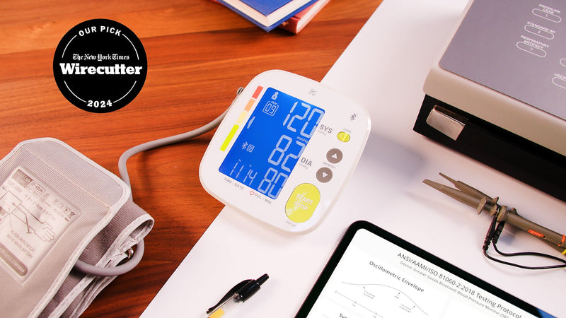 Greater Goods Bluetooth Smart Blood Pressure Monitor for Home Use – Automatic Digital Upper Arm BP Machine with 8.7”–16.5” Cuff, iOS & Android App Compatible, Large Backlit Display Adjustable 8.7"-16.5" Cuff