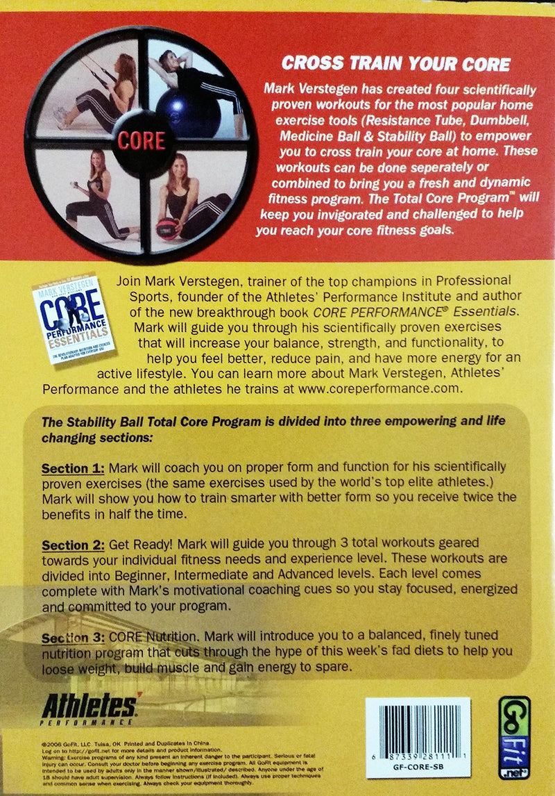 Core Fitness Total Core Program Stability Ball DVD With Workout Manual - BeesActive Australia