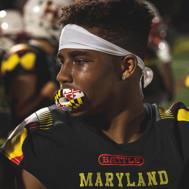 Battle Sports Oxygen Football Mouthguard - Football Mouth Guard with Strap, Superior Airflow & Better Performance, Maximum Breathability, Works with Braces - Maryland - BeesActive Australia
