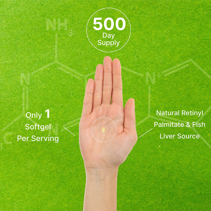 DEAL SUPPLEMENT High Potency Vitamin A 25000 IU, 500 Coconut Oil Softgels | Easily Absorbed, Natural Fish Liver Oil Source – Vitamins for Eye, Immune, & Skin Health – Easy to Swallow, Non-GMO - BeesActive Australia
