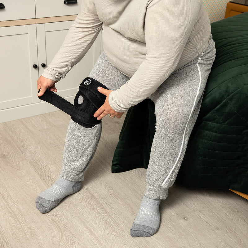 KARM Plus Size Knee Brace for Women & Men Plus Size - Adjustable Copper Knee Support Brace for Meniscus Tear, Arthritis Pain, Compression with Side Stabilizers - Obese People (4XL/5XL/6XL) Black Size (4XL/5XL/6XL)