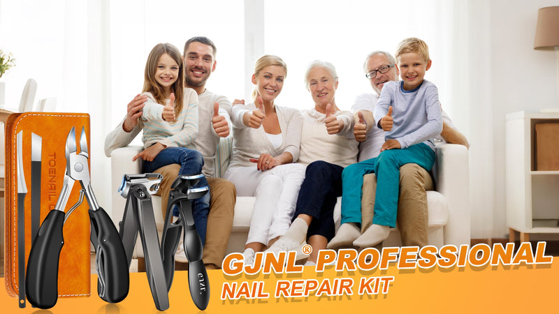 Toenail Clippers for Thick Toenails, Angled Head Toe Nail Clippers with Catcher, 360° Rotating Nail Clippers for Men, 37mm Wide Opening Nail Cutter for Ingrown Toenails, 5PCS Seniors Foot Repair Set Ingrown & Angled & Rotating