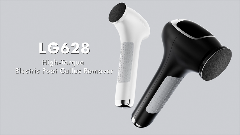 L'UGX Electric Foot Callus Removers –Powerful 8N·cm Torque Professional Pedicure Foot File, 3-Speed Settings, LCD Display, 60pcs Sandpaper Discs, Type-C Rechargeable, Ergonomic Handle-White White - Electric Remover