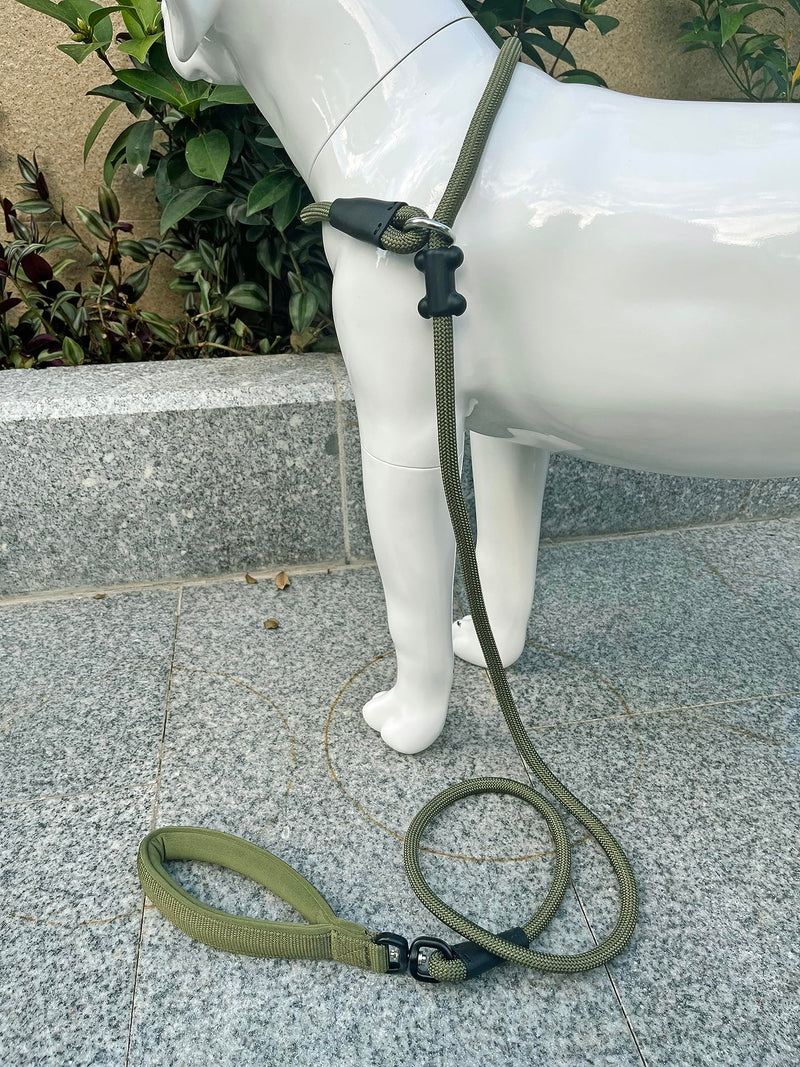 Slip Lead Dog Leash(6ft)，Strong Nylon Rope Leash Anti-Choking Anti-Pull and Outdoor Walking Training Lead for Small Medium Large Dogs (Army Green, 1/2"×6ft) Army Green - BeesActive Australia