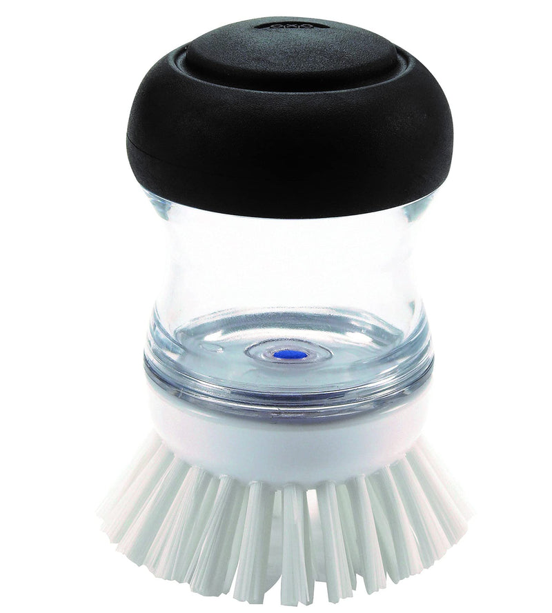 OXO Good Grips Soap Dispensing Palm Brush, Black/Clear/White - BeesActive Australia