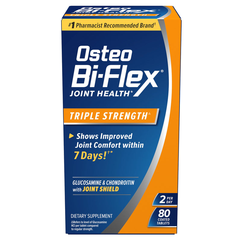 Osteo Bi-Flex Triple Strength Glucosamine Chondroitin Supplement | Improve Joint Function, Strength, Flexibility, Mobility 80 Coated Tablets 80 Count (Pack of 1)