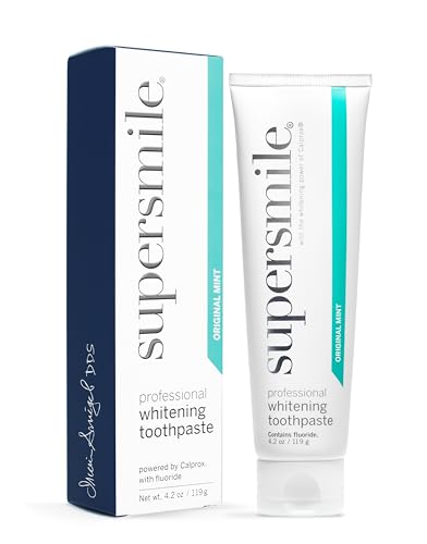 Supersmile Original Mint Whitening Toothpaste, 4.2 Oz, Calprox® + Fluoride 4.2 Ounce (Pack of 1)