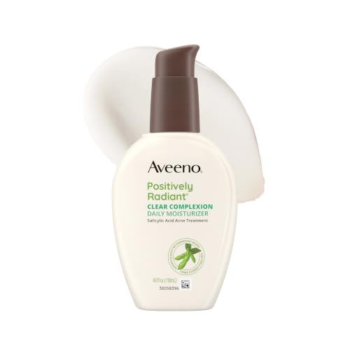 Aveeno Positively Radiant Clear Complexion Acne Face Moisturizer, 4 fl. oz 4 Fl Oz (Pack of 1)