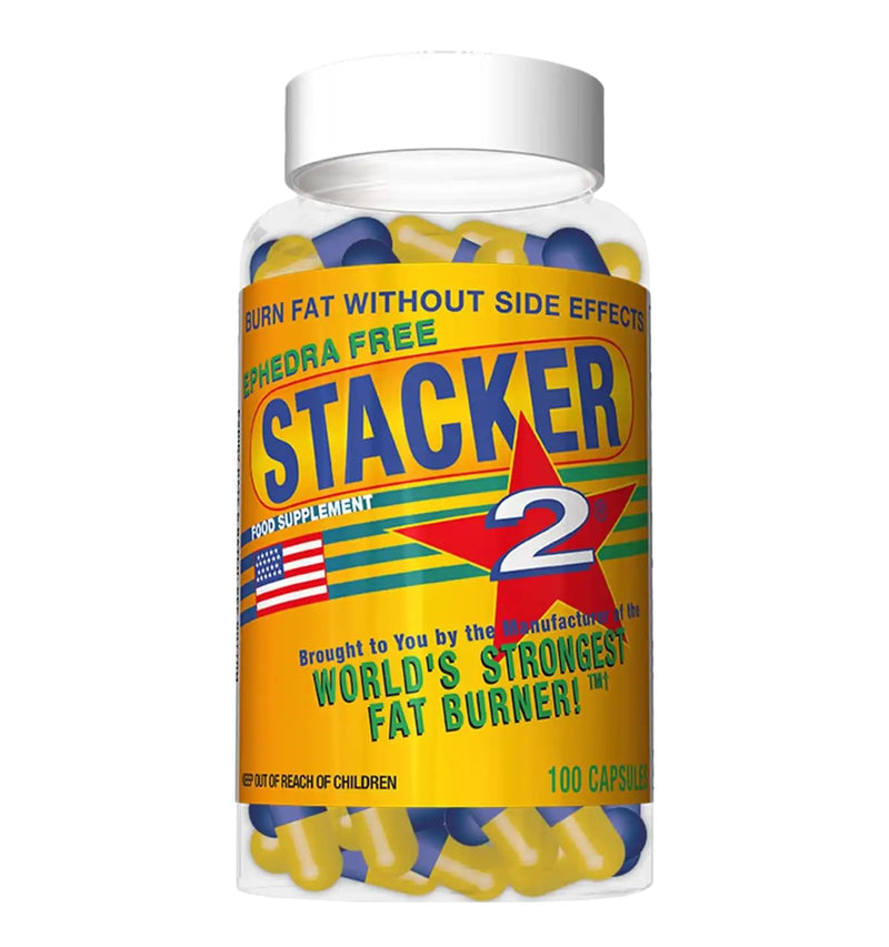 Stacker 2 Fat Burner Capsules, Ephedra Free, 100-Count Bottle 100 Count (Pack of 1)